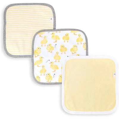 Burts Bees - 3Pk Little Ducks Baby Washcloths, Double Cream Image 1