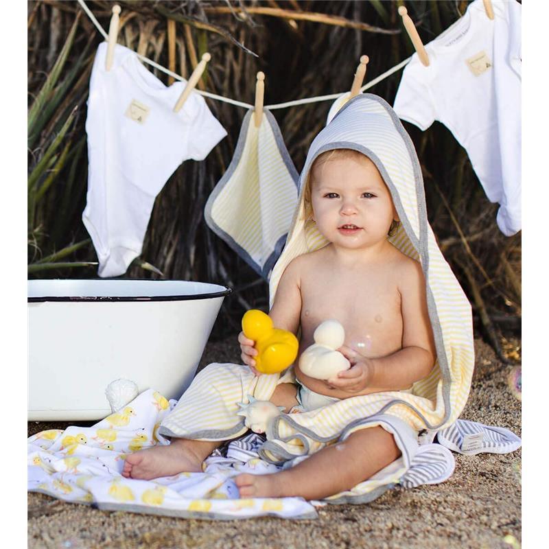 Burts Bees - 3Pk Little Ducks Baby Washcloths, Double Cream