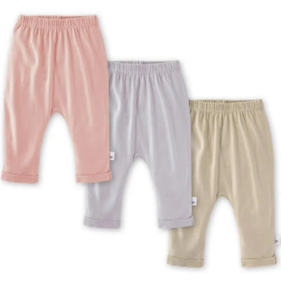 Burts Bees - 3Pk Organic Cotton Baby Harem Pants, Pink Sand Image 1