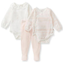 Burts Bees 3Pk Origami Baby Girl Bodysuit & Pants Set Image 1