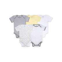 Burt's Bees - 5Pk Baby Short Sleeve Bodysuits, Sunshine Image 1