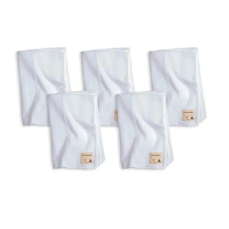 Burts Bees - 5Pk Bee Essential Organic Burp Cloths, Cloud Image 2