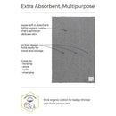 Burts Bees - 5Pk Bee Essential Organic Burp Cloths, Cloud Image 3