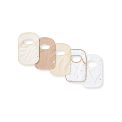 Burts Bees 5Pk Golden Bee Lap Shoudler Bibs Set