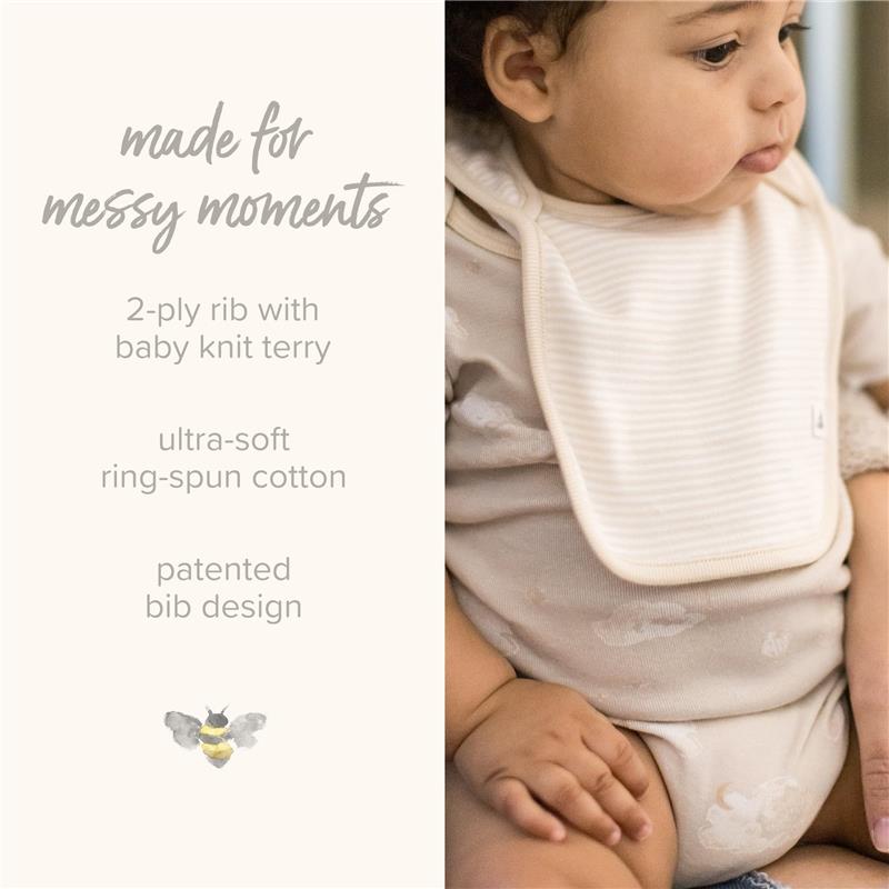 Burts Bees 5Pk Golden Bee Lap Shoudler Bibs Set