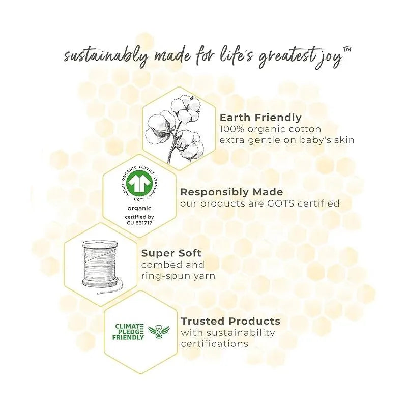 Burts Bees - 6Pk Baby Girl Organic Cotton Bodysuit & Pant Set, Ranunculus Image 3