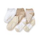 Burts Bees 6Pk Multi Ankle Socks, Oat, 0/3M