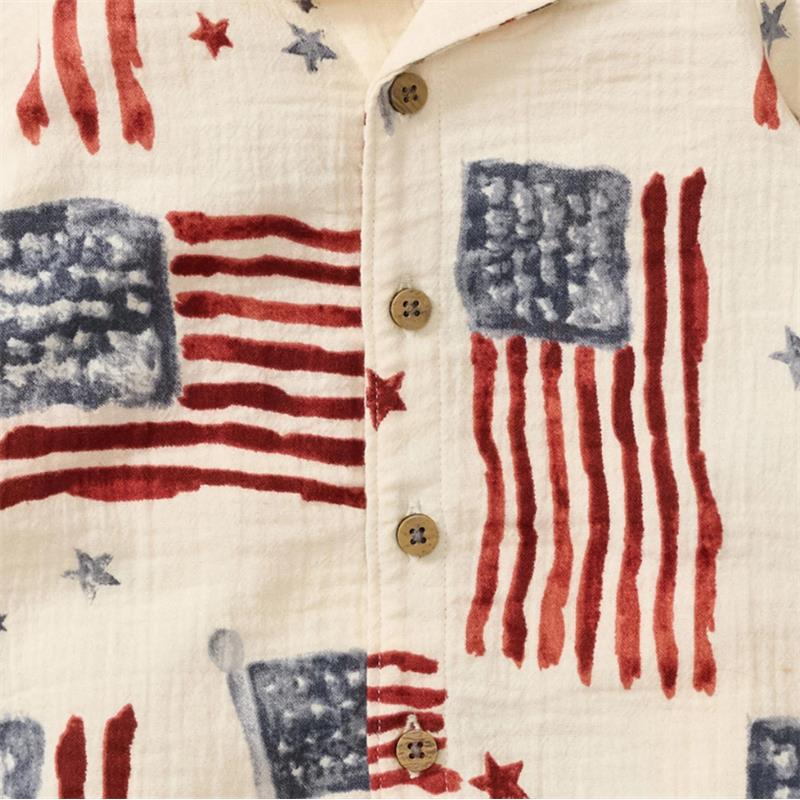 Burts Bees American Flag Baby Boy Romper Image 4