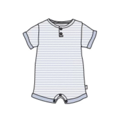 Burts Bees - Baby Boy Rib Stripe Romper Ocean Image 1