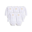 Burt's Bees Baby Essentials Long Sleeve Bodysuit 5-Pack 6-9M Image 1