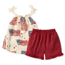 Burts Bees Baby Girl American Flag Girl Tank & Shorts Set Image 3