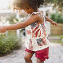 Burts Bees Baby Girl American Flag Girl Tank & Shorts Set Image 6