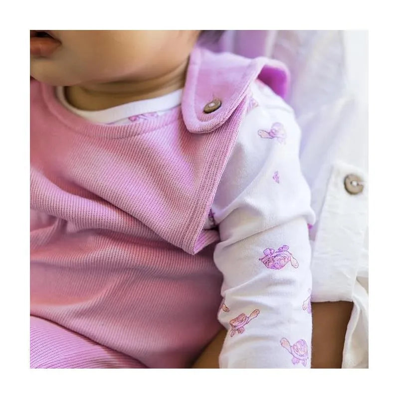 Burts Bees - Baby Girl Tortoise Jumpsuit & Bodysuit Set, Crocus Image 2