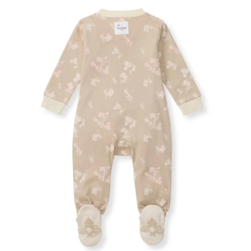 Burts Bees - Baby Girl Whimsical Floral Sleep & Play, Hummus Image 2