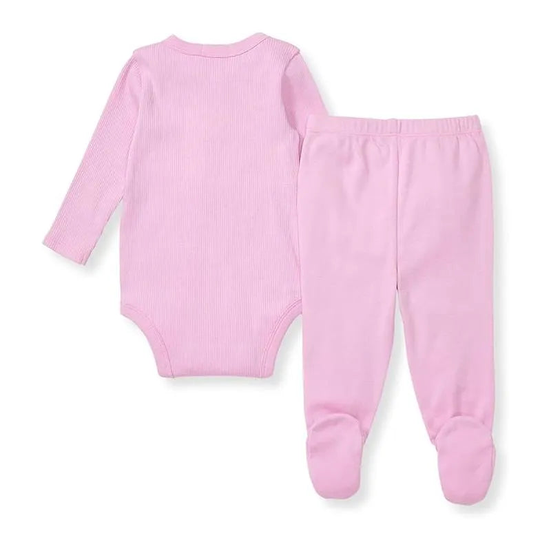 Burts Bees - Baby Girl Wrap Front Bodysuit Set, Crocus Image 2