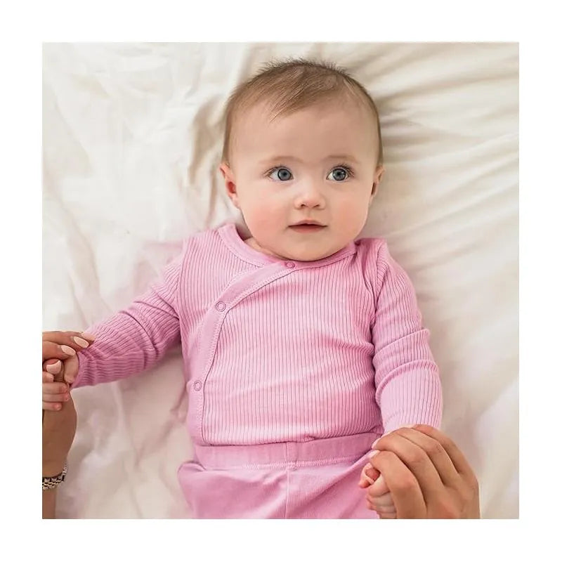 Burts Bees - Baby Girl Wrap Front Bodysuit Set, Crocus Image 3