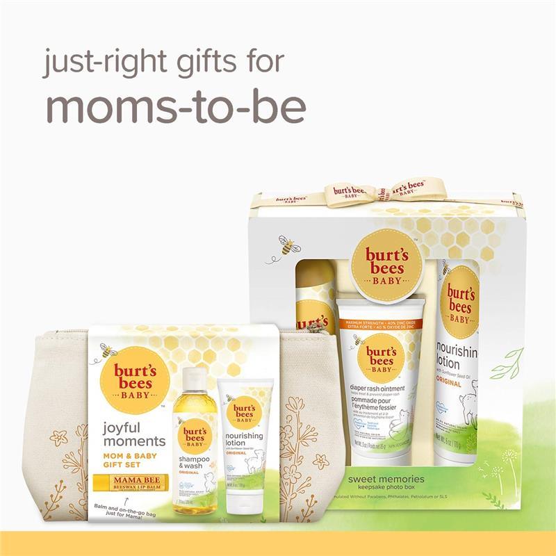 Burt's Bees Baby Joyful Moments Gift Set, Baby Gift Set With Baby Shampoo Wash, Lotion and Lip Balm Image 7