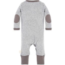 Burts Bees - Baby Neutral Henley Coverall, Heather Grey, Preemie Image 2