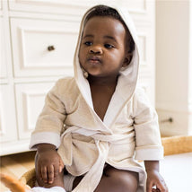 Burts Bees - Baby Neutral Robe Hooded Solic, Oatmeal, 0/9M Image 2