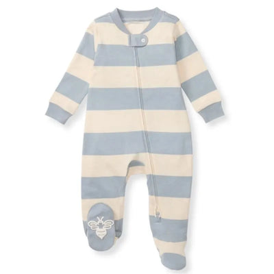 Burts Bees - Baby Unisex Rugby Stripe Sleep & Play, Quarry Image 1