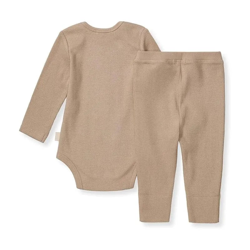 Burts Bees - Baby Unisex Thermal Neutral Bodysuit & Pant Set, Cremini Image 2