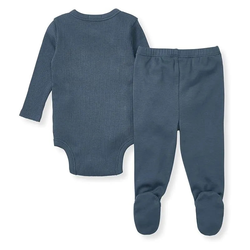 Burts Bees - Baby Unisex Wrap Front Bodysuit Set, Underwater Image 2