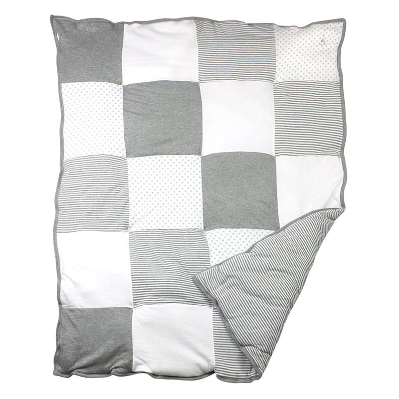 Burt's Bees Bedding - Dottie Bee Baby Quilt, Heather Grey Image 1