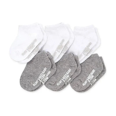 Burts Bees - 6Pk Organic Cotton Solid Heather Grey Baby Socks Image 1