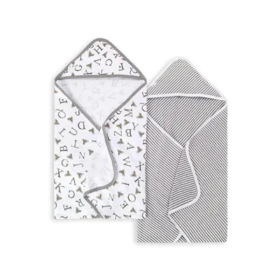 Burt's Bees Pine Forest Reversible Jersey Swaddle Blanket Heather Grey Hanger Grey Image 1