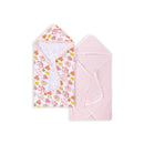 Burt's Bees Set Of 2 Rosy Spring Hooded Towels Blossom - One Size Hanger Image 3