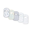 Burts Bees - Set Of 5 Hello Moon Lap Shoulder Bibs, Quarry Image 1