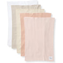 Burts Bees - Set Of 5 Solid Burp Cloths, Pink Sand Image 1