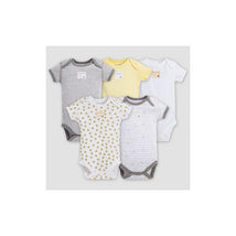 Burt's Bees - 5Pk Baby Neutral Short Sleeve Bodysuits, Sunshine Image 1
