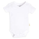 Burts Bees - Short Sleeve Reverse Seam V Neck Bodysuit, Cloud Image 1