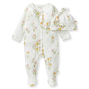 Burts Bees Tulip Fields Baby Girl Jumpsuit & Hat Set Image 1