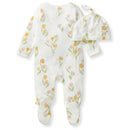 Burts Bees Tulip Fields Baby Girl Jumpsuit & Hat Set Image 3