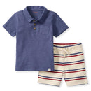 Burts Bees Usa Stripe Polo Shirt & Shorts Set Image 1