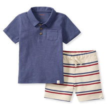 Burts Bees Usa Stripe Polo Shirt & Shorts Set Image 1