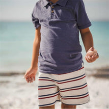 Burts Bees Usa Stripe Polo Shirt & Shorts Set Image 2