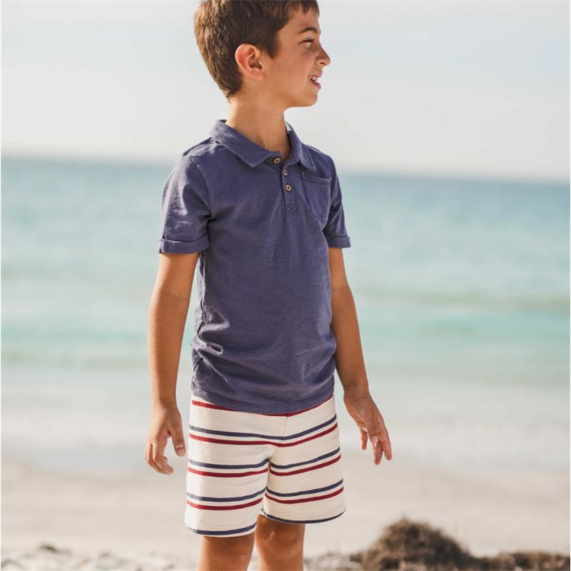 Burts Bees Usa Stripe Polo Shirt & Shorts Set Image 3
