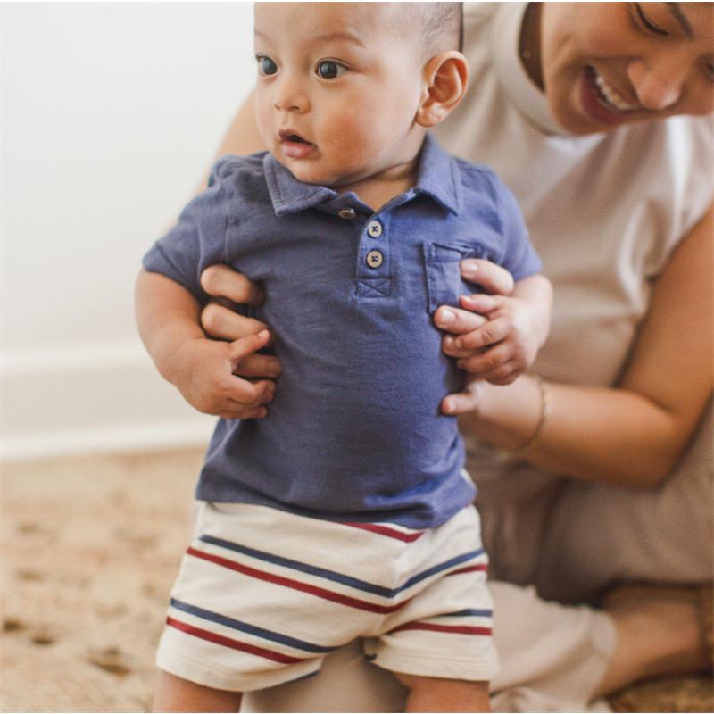 Burts Bees Usa Stripe Polo Shirt & Shorts Set Image 5