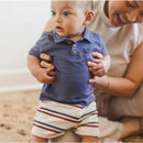 Burts Bees Usa Stripe Polo Shirt & Shorts Set Image 5