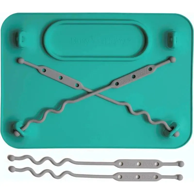 Busy Baby - Silicone Mat, Suction Cups, 4 Straps to Secure Baby Essentials, Spearmint Image 1
