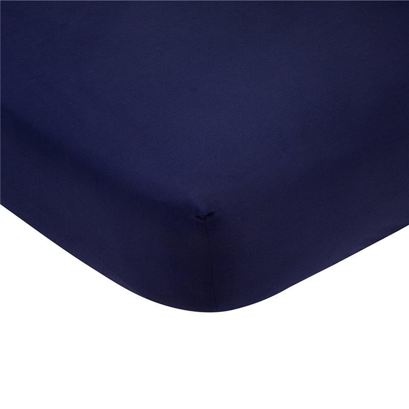 Carter' s Sateen Fitted Crib Sheet, Navy Image 1