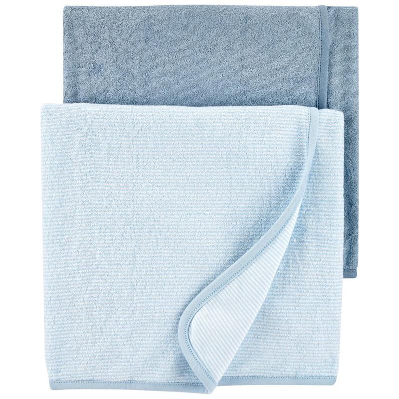 Carter's - 2-Pack Baby Towels- Blue Stripes Image 1