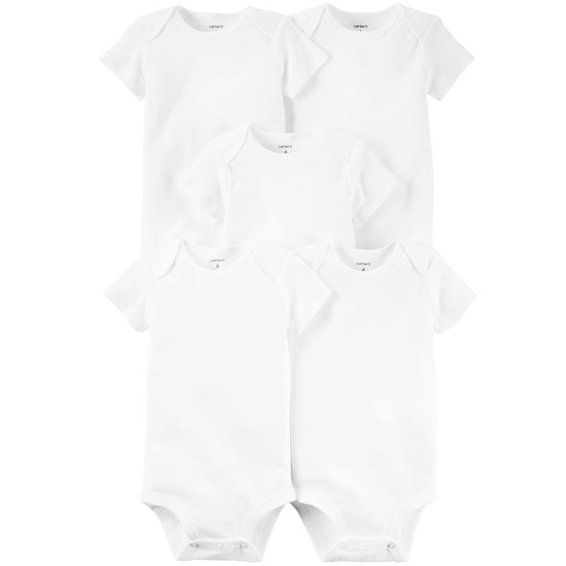 Carter's - 5-Pack Baby Short-Sleeve Bodysuits-White  Image 1