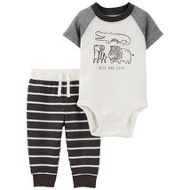 Carters - Baby Boy 2Pk Animals Bodysuit Pant Set, Grey Image 1