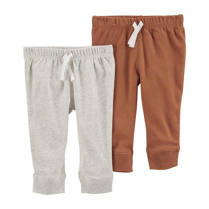 Carters - Baby Boy 2Pk Pull-On Pants, Brown/Grey Image 1