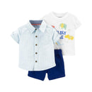 Carters - Baby Boy 3Pk Wildly Cute Outfit Set, White/Blue Image 1
