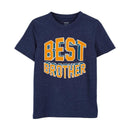 Carters - Baby Boy Best Brother Snow Yarn Tee, Blue Image 1